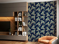 Elegant bird flight design in cool earthy tones

