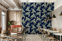 Artistic bird wallpaper in natural, modern hues

