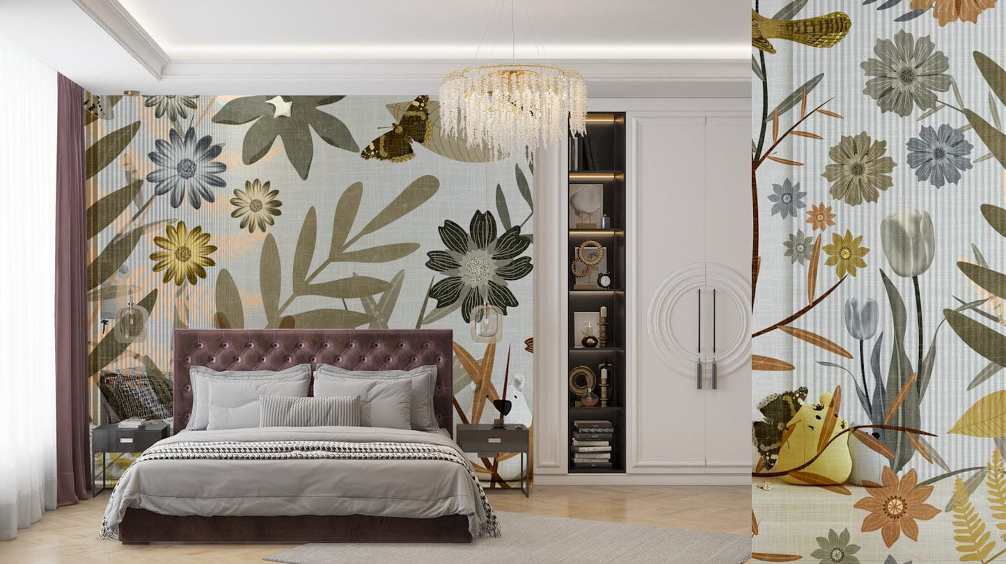 Vintage botanical wallpaper
