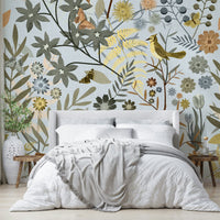Muted gold and gray wallpaper
