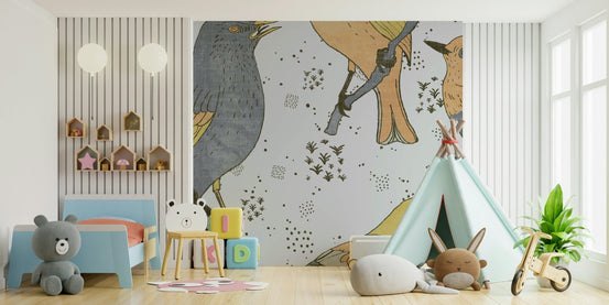 Birds Golden and Gray wallpaper detail
 GD027
