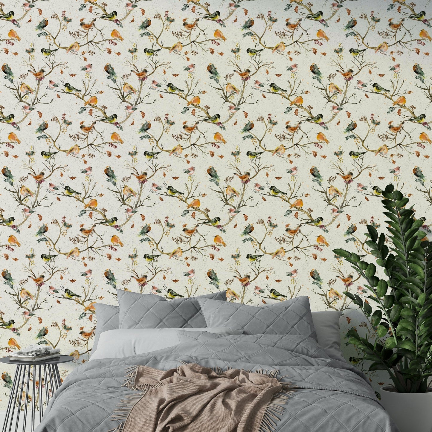 Vintage style birds wallpaper

