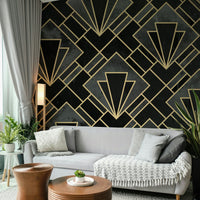Modern mural wallpaper with mosaic design

