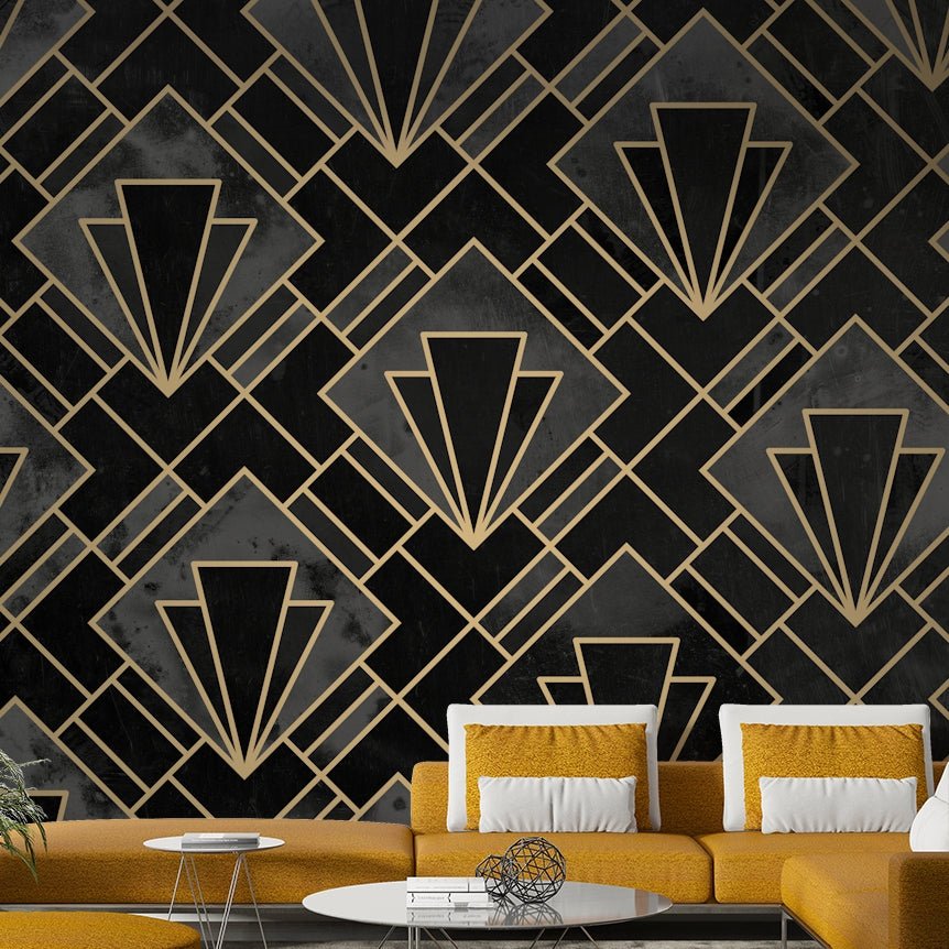 Geometric mural wallpaper with mosaic style

