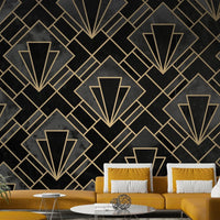 Geometric mural wallpaper with mosaic style

