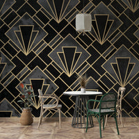 Abstract geometric wall mural for interiors

