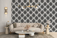 Luxurious damask print wallpaper mural for home
