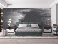 Black and White Glitch Abstract Wall Art Wall Mural - Giffywalls