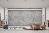 Black and white leaves wallpaper design
