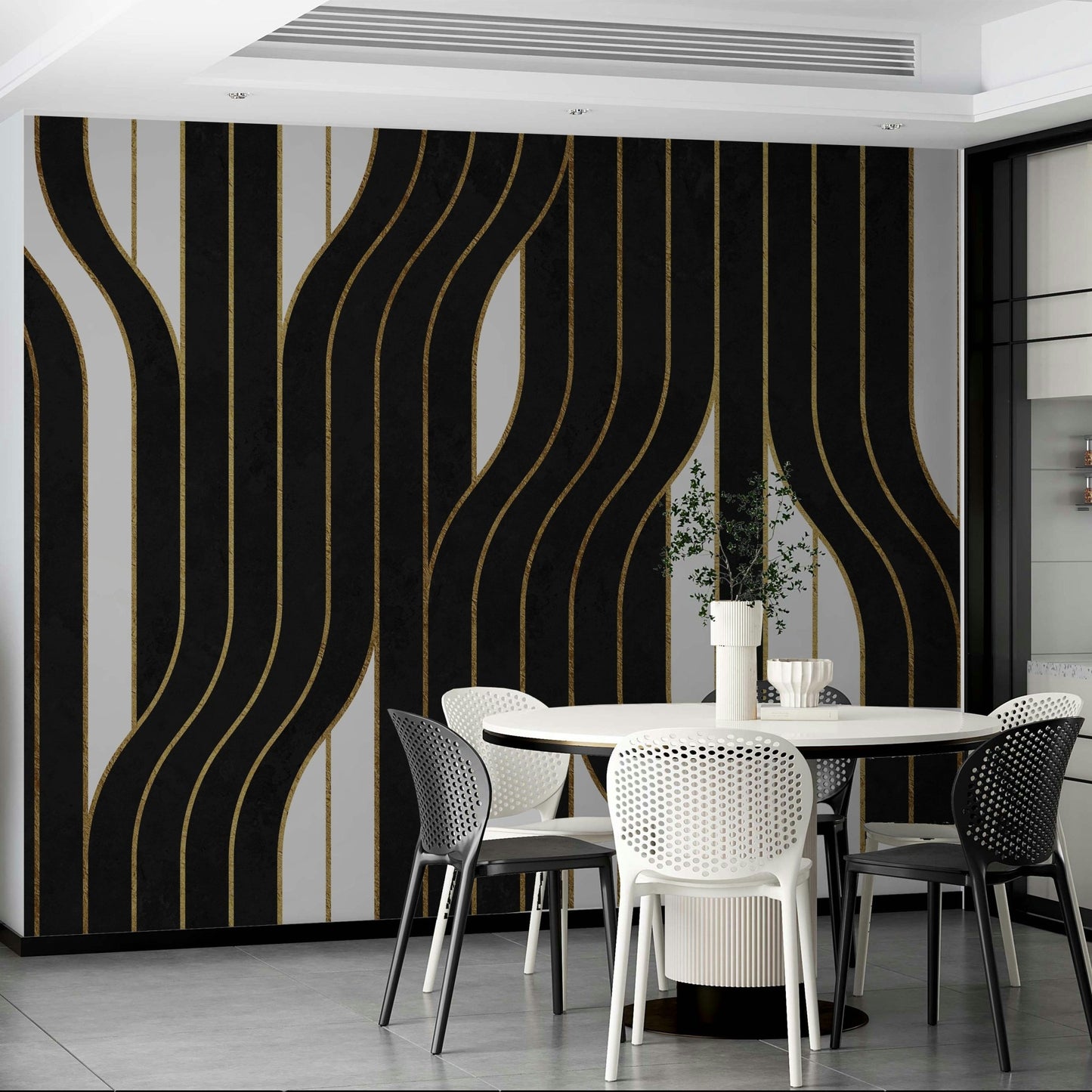 Luxury line art wallpaper for walls
