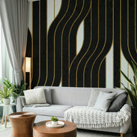 Graphic black and white wall mural
