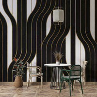 Clean line pattern mural wallpaper
