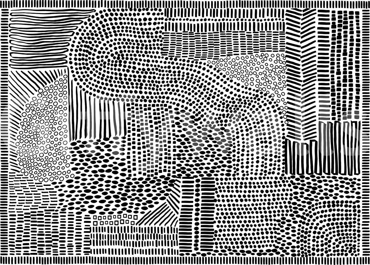 Symmetric maze wall mural for a luxury flat interior., GD7836