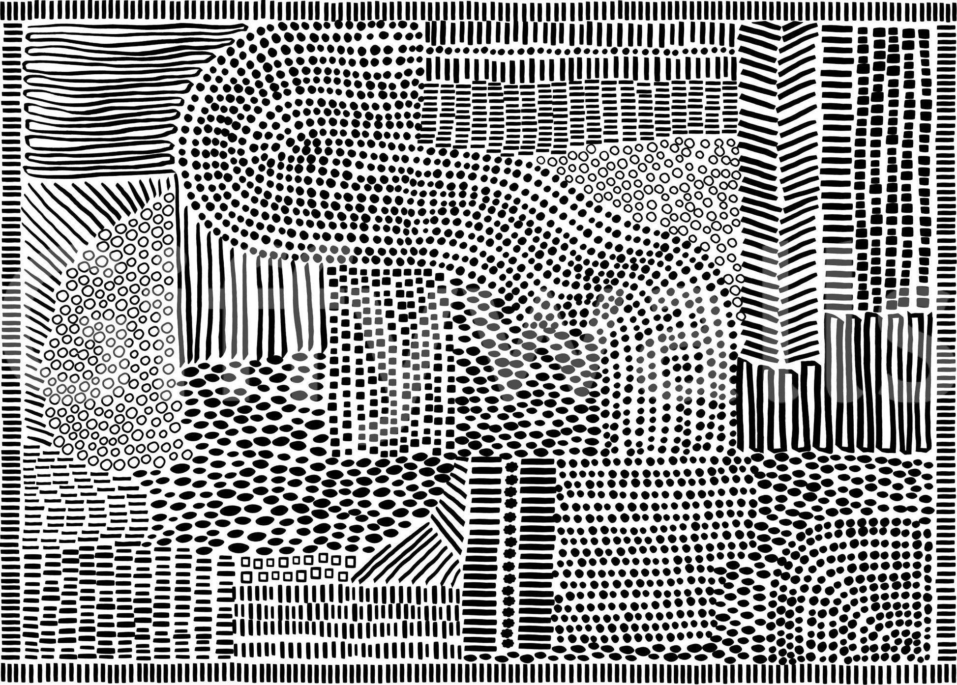 Symmetric maze wall mural for a luxury flat interior., GD7836