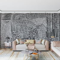Optical illusion wallpaper for a creative studio wall., GD7836