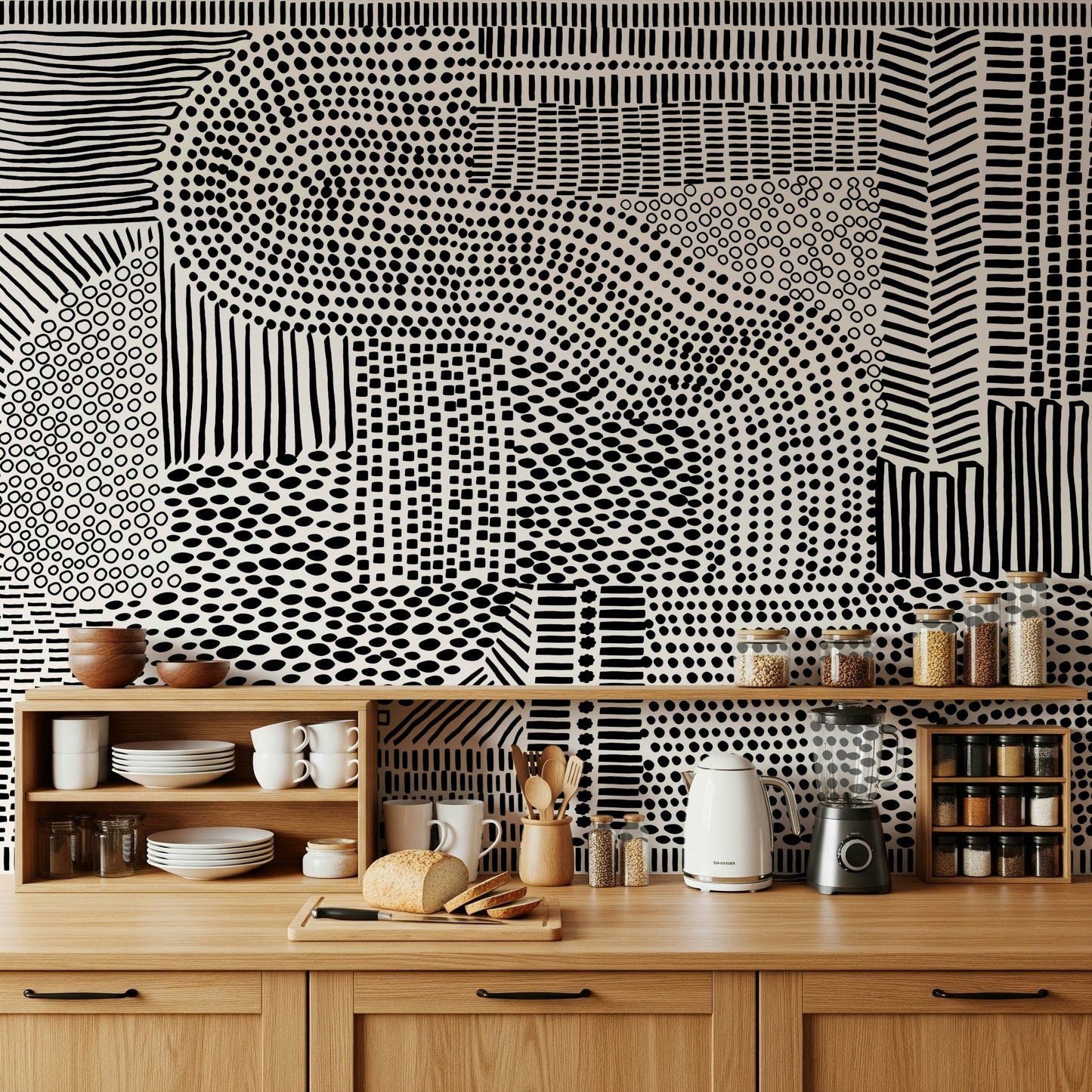 Sharp geometric wallpaper for a sleek study space., GD7836