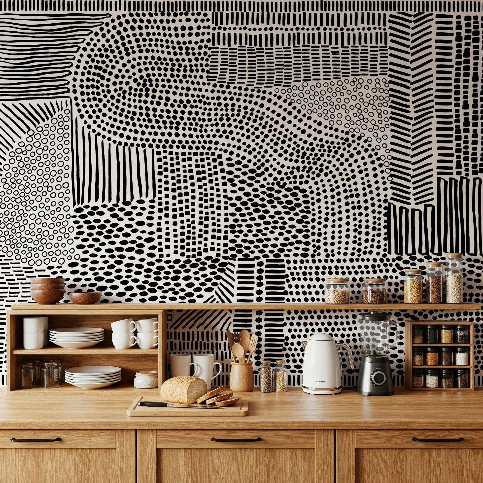 Sharp geometric wallpaper for a sleek study space., GD7836