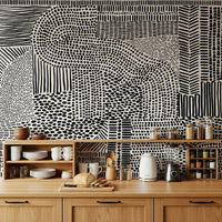 Sharp geometric wallpaper for a sleek study space., GD7836