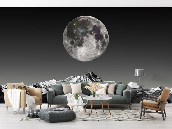 Moonlight wallpaper in black and white A104