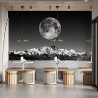 Black and White Moonlight Wallpaper Mural - Giffywalls