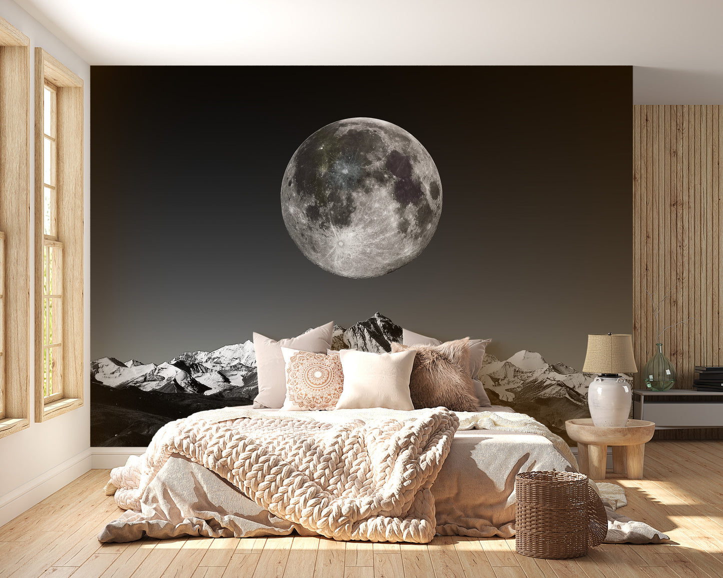 Moonlight-inspired wall mural for decor

