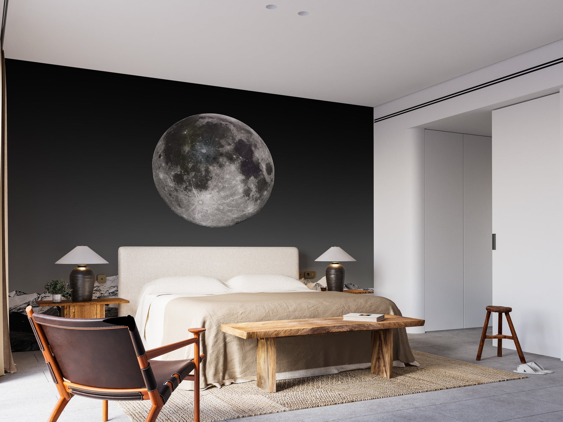 Black and white night sky wallpaper art
