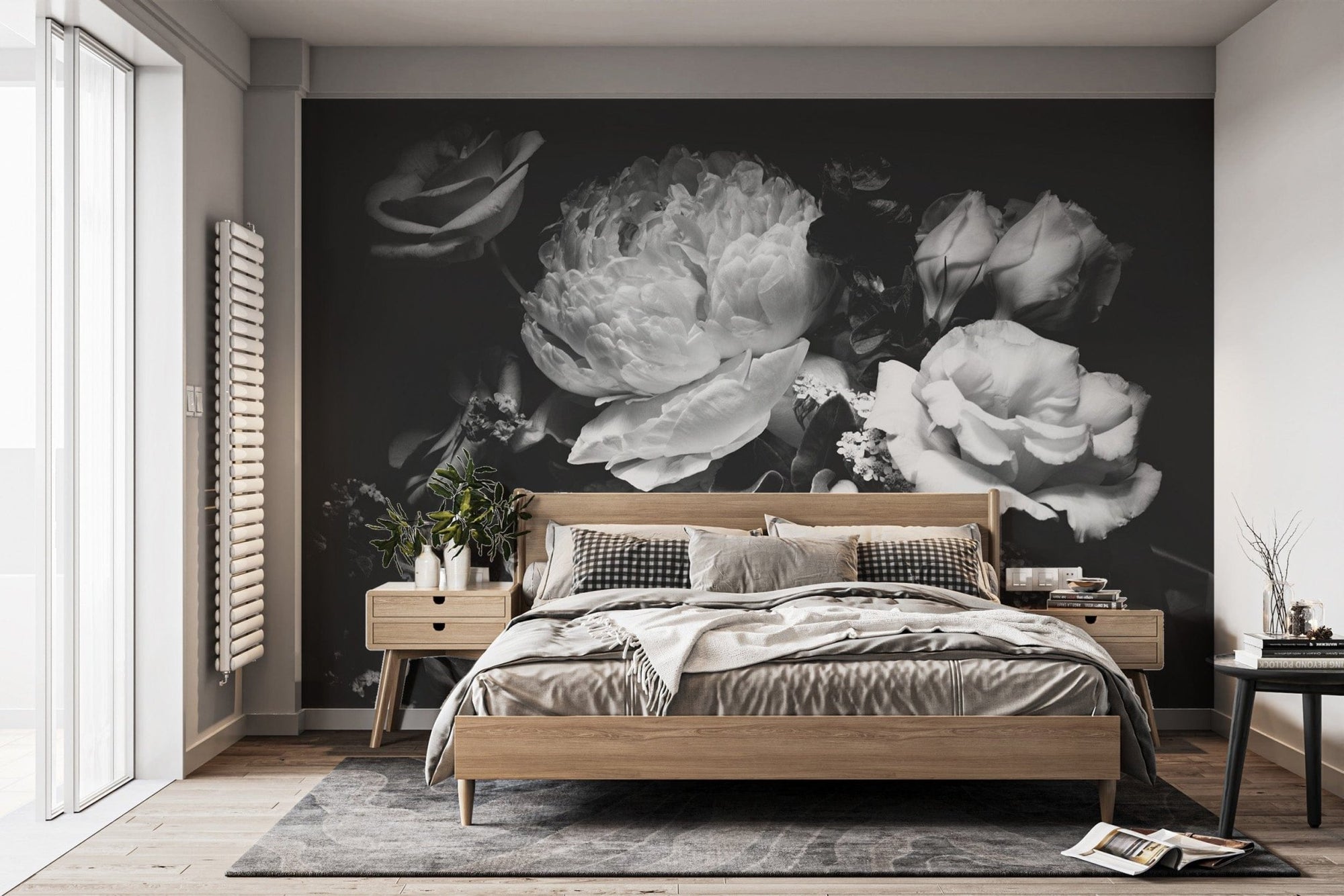 Monochrome Rose Wall Mural B583
