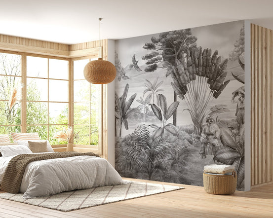 Black and white scenery wallpaper mural A292