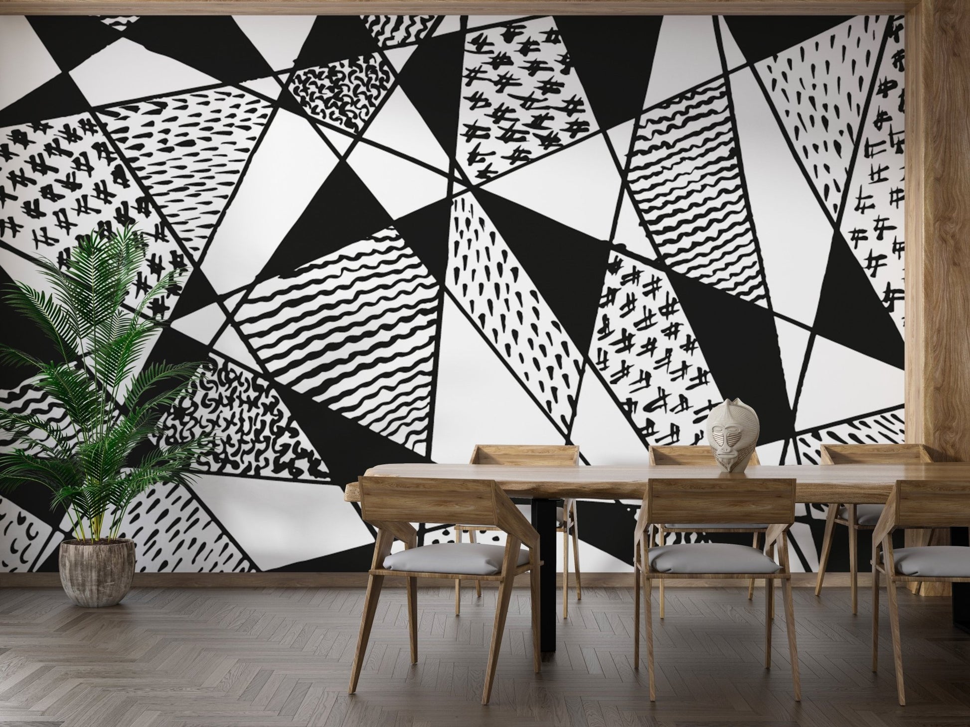 Abstract black and white wallpaper design