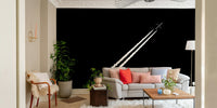 A graceful subtle pattern wall mural in cool, elegant tones., GD4880