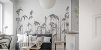 Understated winter reeds peel and stick mural A927