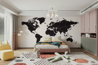 Monochrome world map wallpaper design

