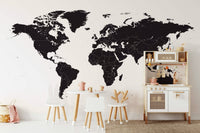 Stylish black and white wall map

