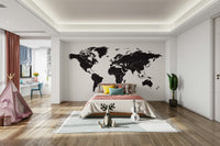 Black and white geography wall design

