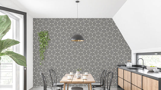 Bold striped wallpaper with modern patterns
