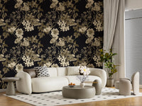 Hallway styled in Botanical Elegance wallpaper with dark vintage blooms
