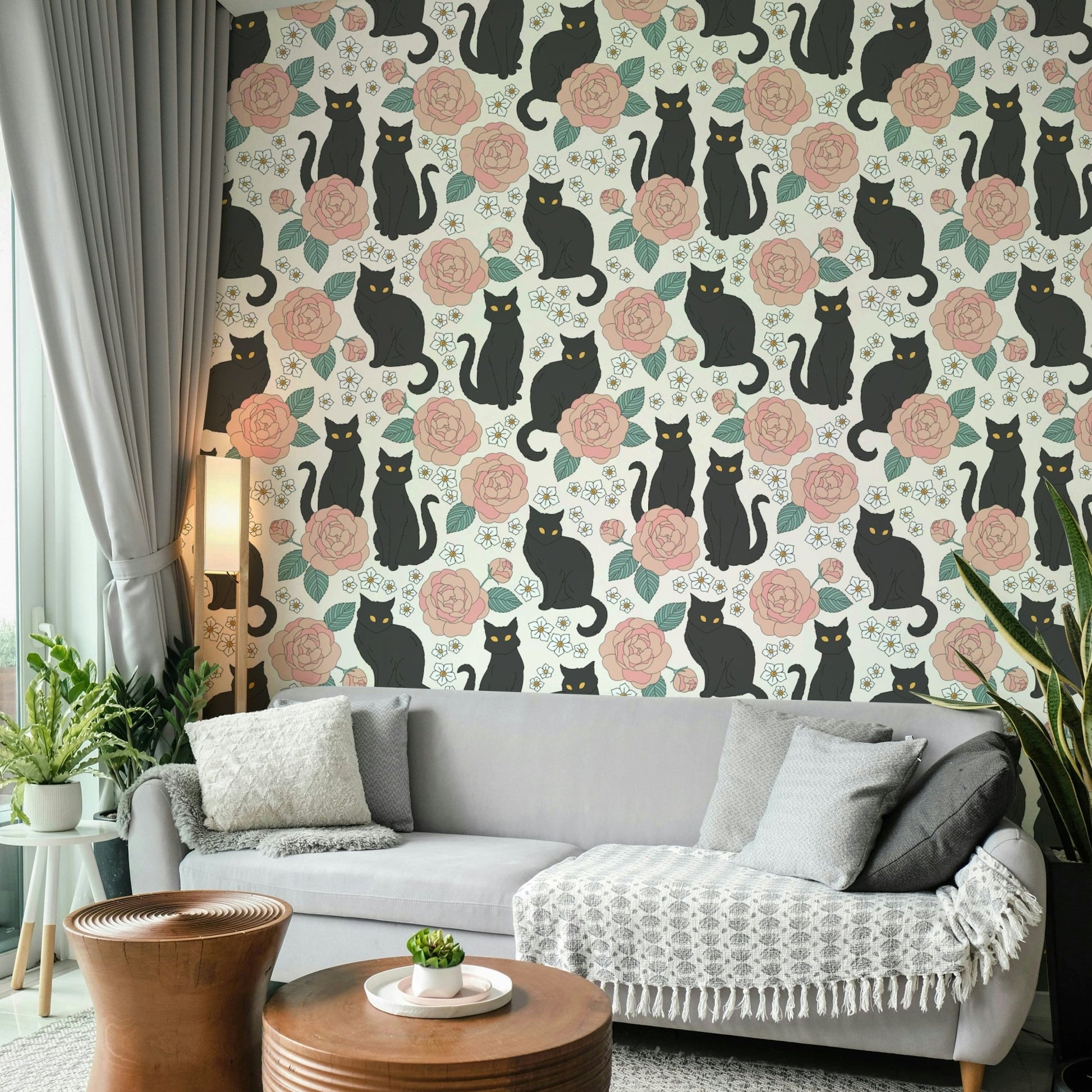 Artistic black cat design
