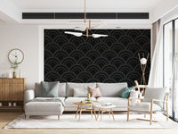 Abstract art feeling from the Black Charcoal Waves Wall Mural.
