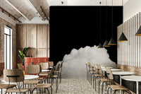 Domed cloud shapes stand out from the black, a Black Clouds II wall mural GD4844
