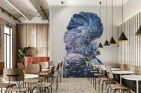 Jungle-themed wall art featuring black cockatoo bird

