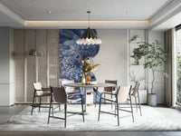 Exotic bird mural with striking black cockatoo design

