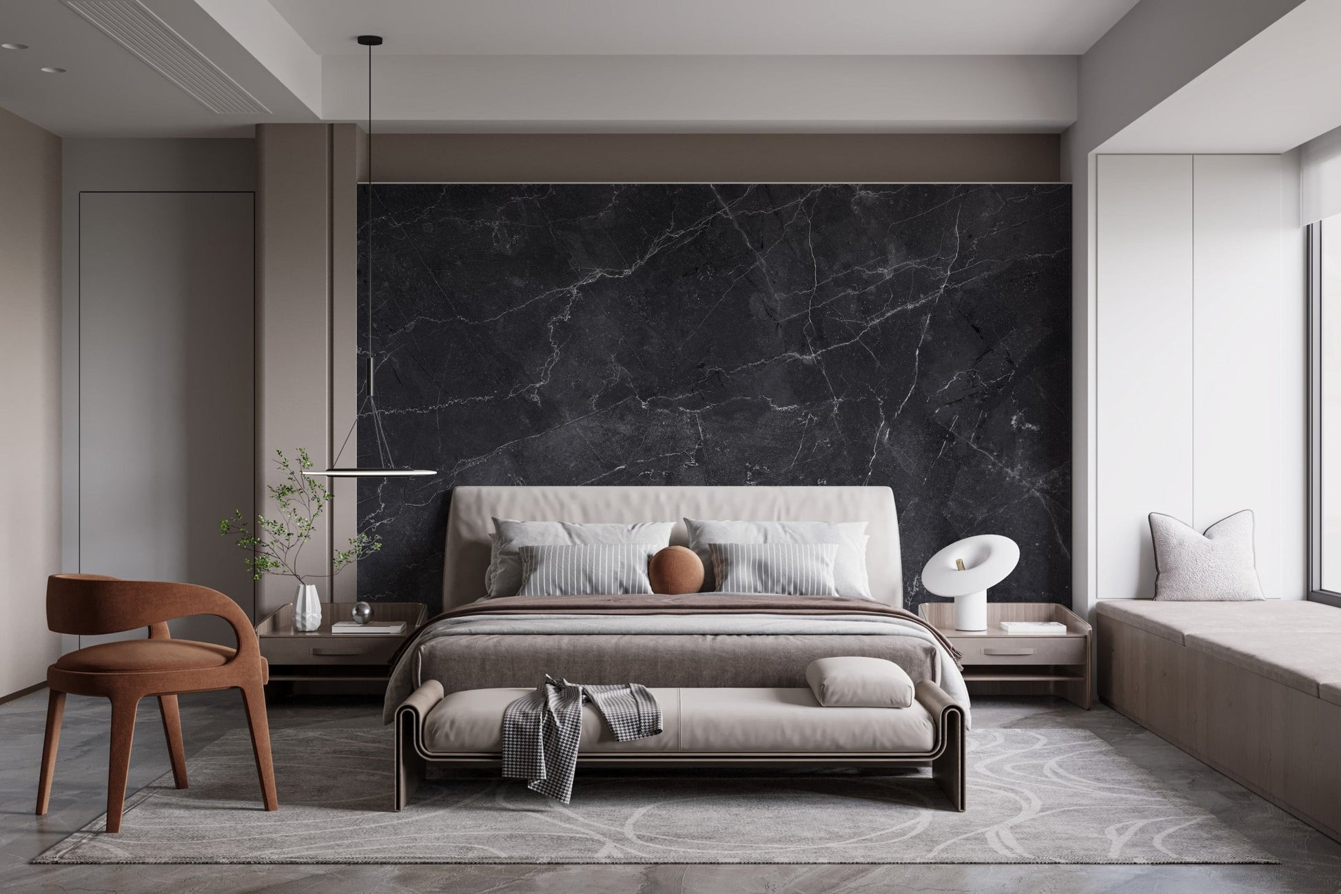 Black Gray Marble Wallpaper Mural - Giffywalls