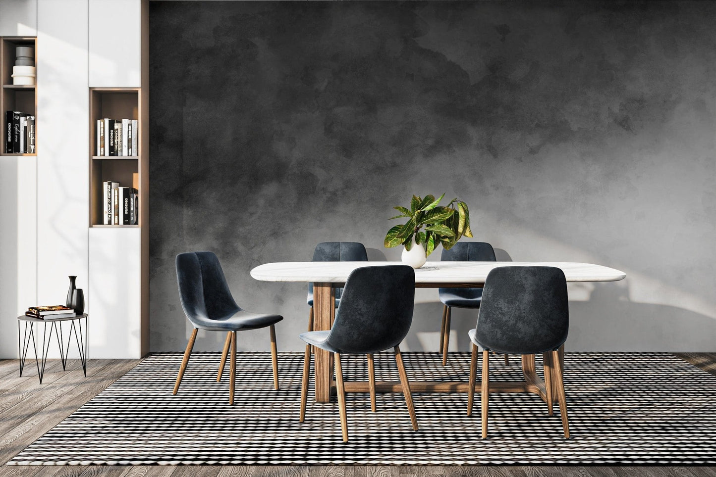 Black & gray gradient wallpaper mural design ombre-05
