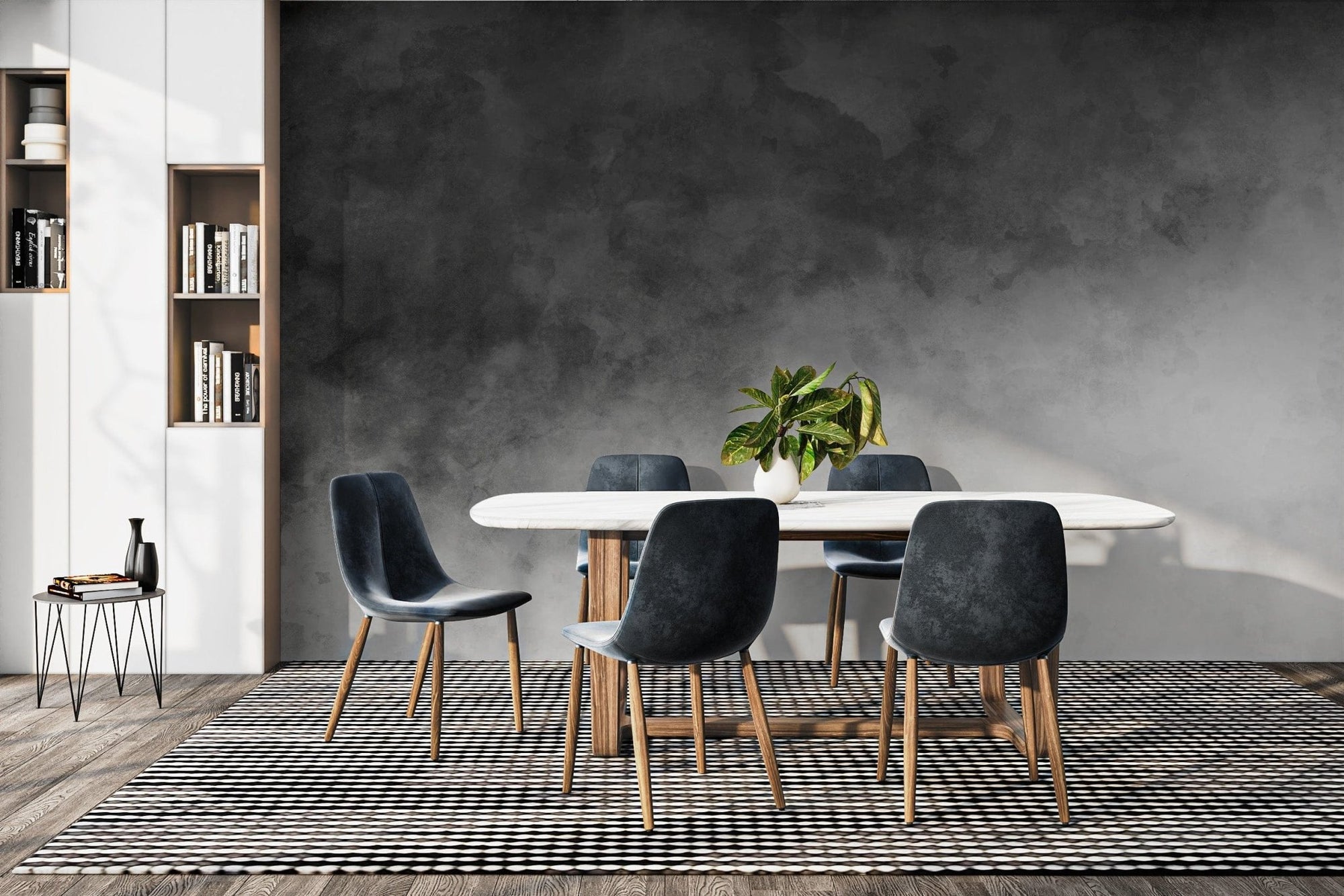 Black & gray gradient wallpaper mural design ombre-05
