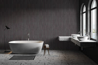 Rustic Black Wood Stripe Wall Covering
