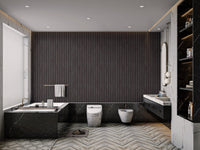 Bold Black Vertical Striped Wallpaper

