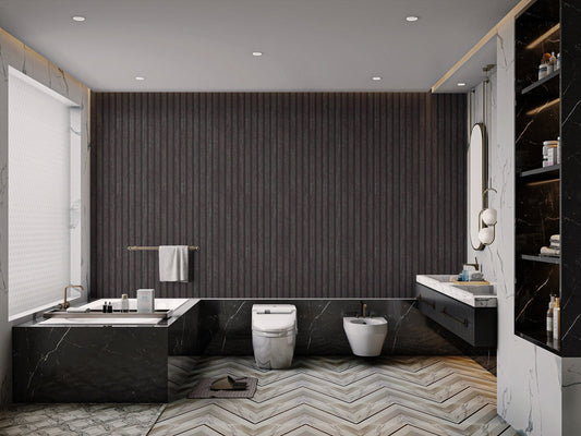 Bold Black Vertical Striped Wallpaper B926
