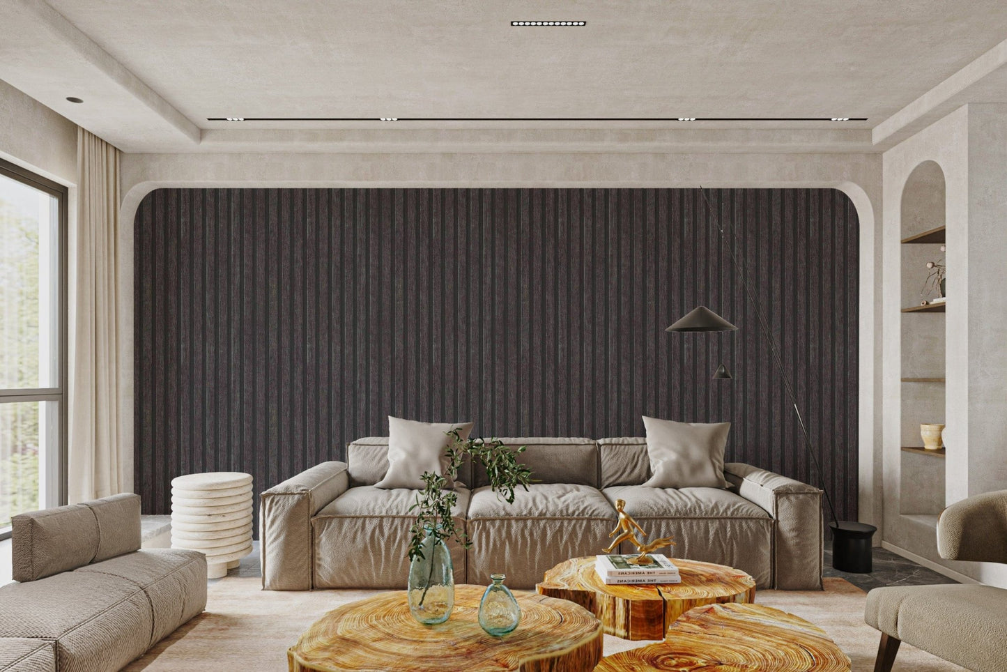 Black Rustic Striped Wallpaper for Walls
