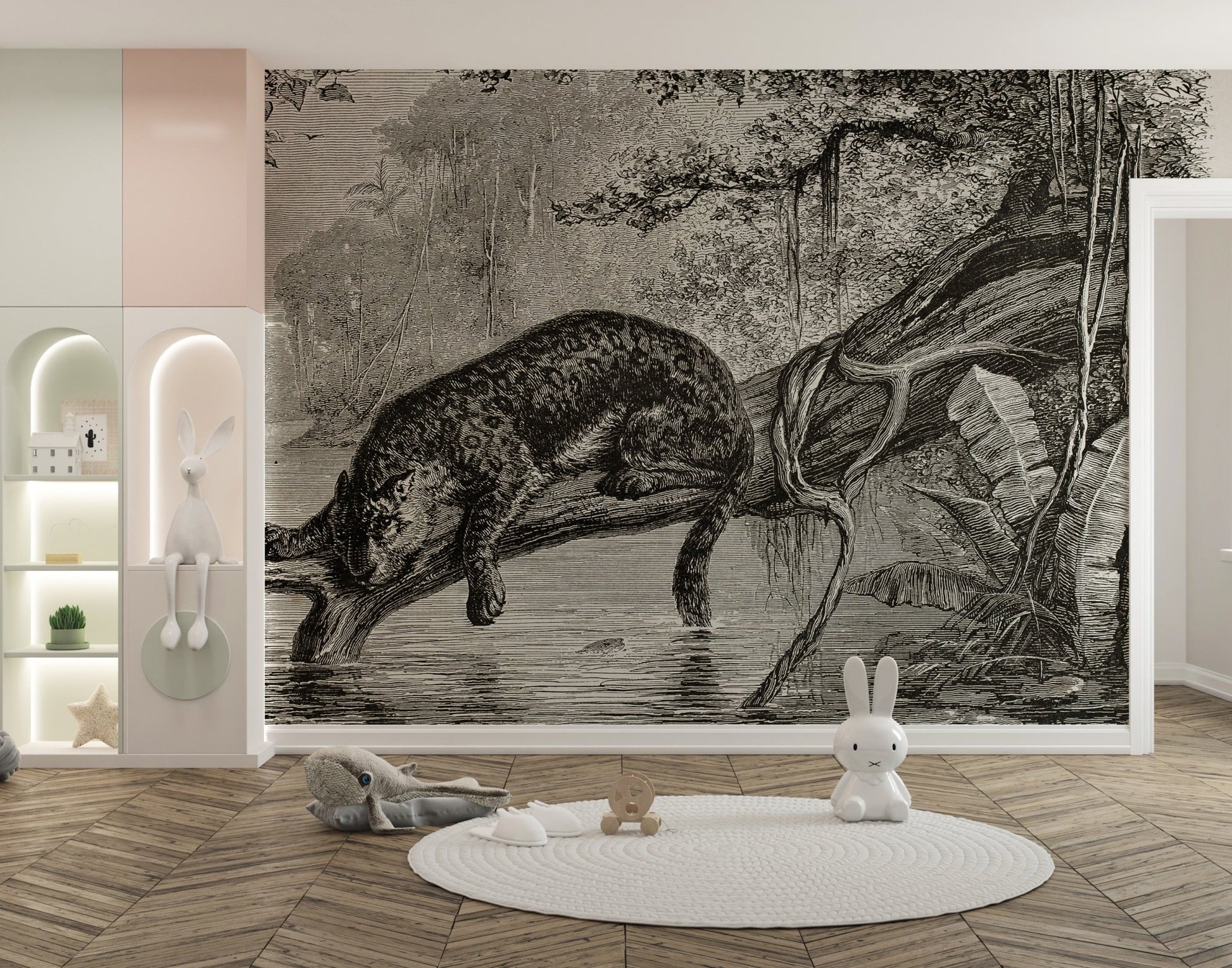Elegant Black Leopard Wallpaper Design A556
