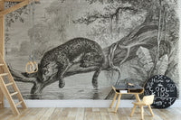 Bold Black Leopard Print Wall Mural A556
